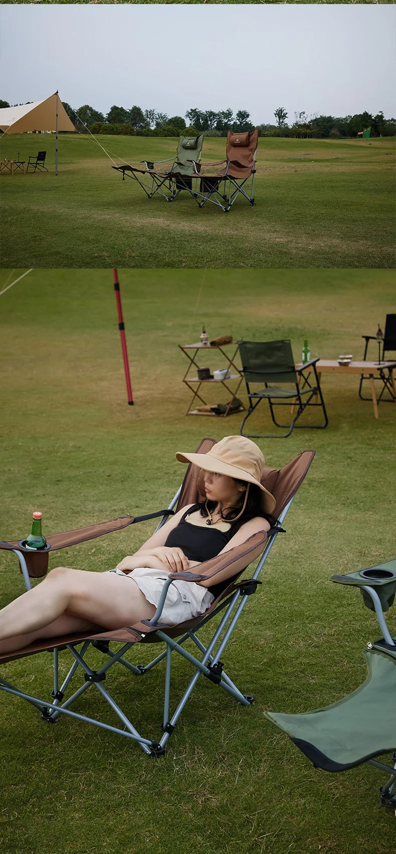 MOUNTAINHIKER 4-Speed Adjustable Folding Lounge Chair – Ultra-Light Portable Camping & Fishing Chair