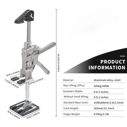 2-Pack Labor Saving Arm Jacks – 15.2" Aluminum Hand Lifting Tools with Bag for Furniture, Window & Door Installation
