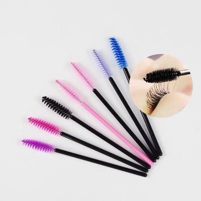 50PCS Reusable Eyelash Brushes – Mascara Wands Spoolers for False Lashes & Eyelash Extensions