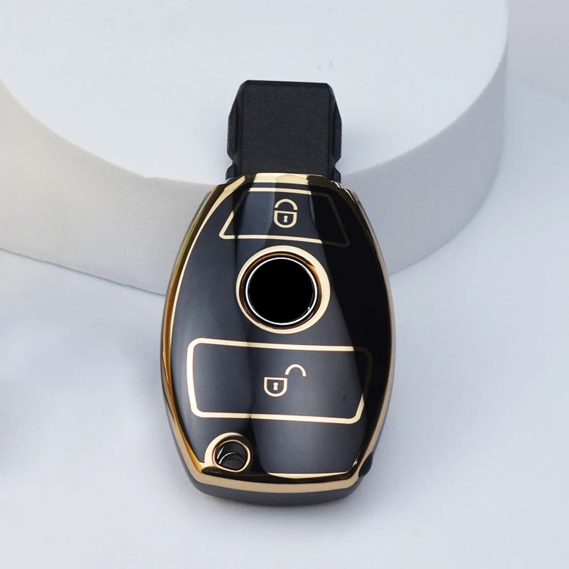 Car Key Case Cover – Key Bag Accessories for Mercedes Benz A/B/C/S Class, AMG, GLA, CLA, GLC W176/W221/W204/W205 Fob Keychain