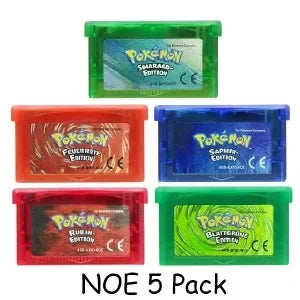 GBA Pokémon 32-Bit Game Cartridges – Emerald, FireRed, LeafGreen, Ruby & Sapphire, Multi-Language