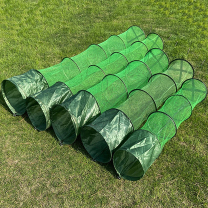 Portable Folding Nylon Mesh Fish Cage – Steel Ring Trap Net Basket for Fishing Storage & Accessories