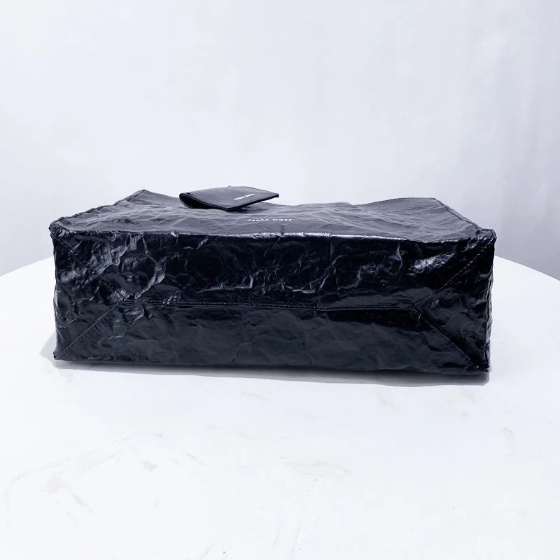 2025 Women’s Pleated Tote Bag – Luxury Vintage Oil-Wax Handbag, Large Capacity Shoulder Purse