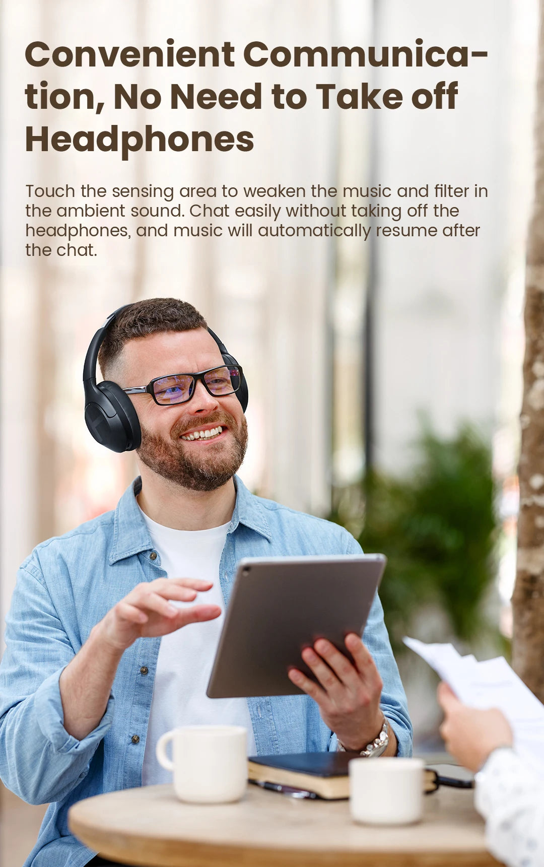 HAYLOU S35 ANC Wireless Headphones - Over-Ear Bluetooth 5.2, 42dB Active Noise Cancelling, 60-Hour Battery, 40mm Dynamic Driver