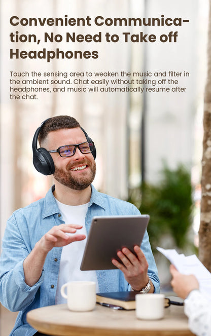 HAYLOU S35 ANC Wireless Headphones - Over-Ear Bluetooth 5.2, 42dB Active Noise Cancelling, 60-Hour Battery, 40mm Dynamic Driver