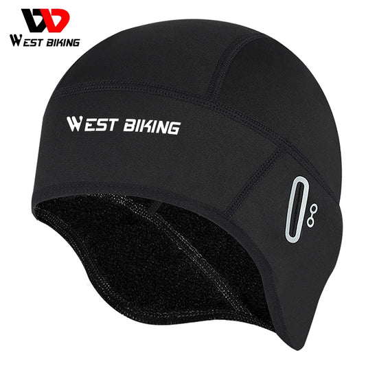 WEST BIKING Winter Fleece Cycling Cap - Windproof Thermal Skull Cap, Helmet Liner for Running, Skiing, and Motorcycle Riding, Men’s MTB Bike Hat
