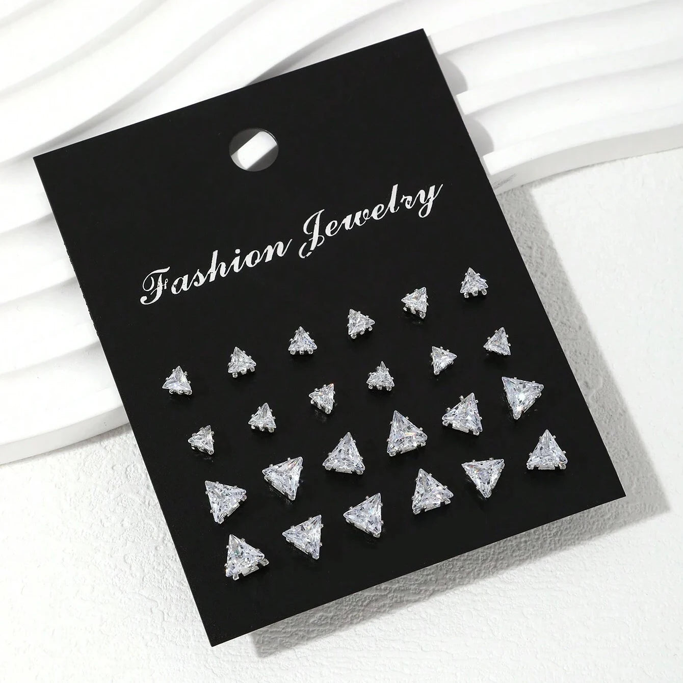 12 Pairs Luxury Zirconia Earrings – Elegant Shiny Stud Set for Parties, Gifts, and Couples