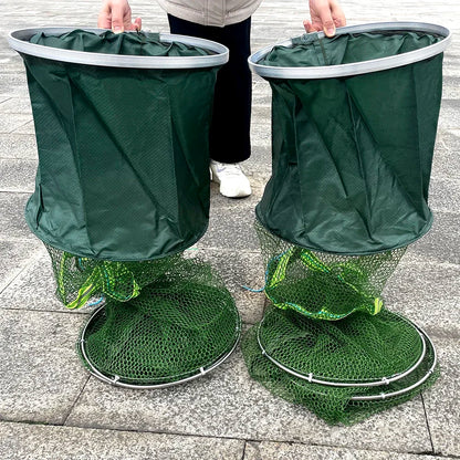 Folding Fishing Net 1.7m-3m – Large Shrimp, Carp & Crab Trap Creel for Surfcasting Accessories