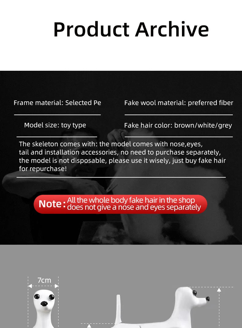 Pet Grooming Practice Poodle Model — Full Body Simulation Dog Mannequin for Grooming Training