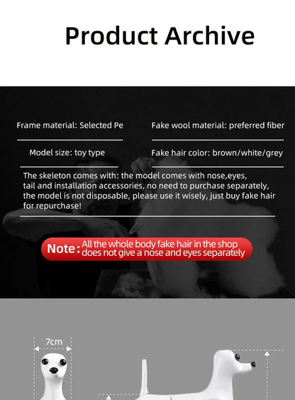 Pet Grooming Practice Poodle Model — Full Body Simulation Dog Mannequin for Grooming Training