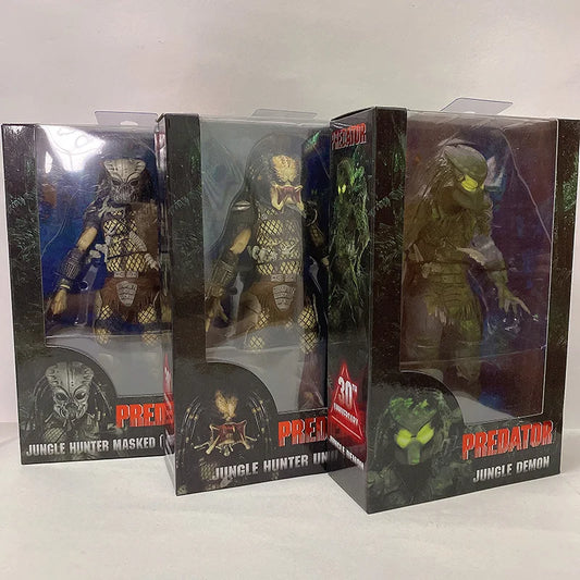 Aliens vs Predator Jungle Demon Action Figure – 30th Anniversary Masked & Unmasked Predator Collectible Desktop Toy