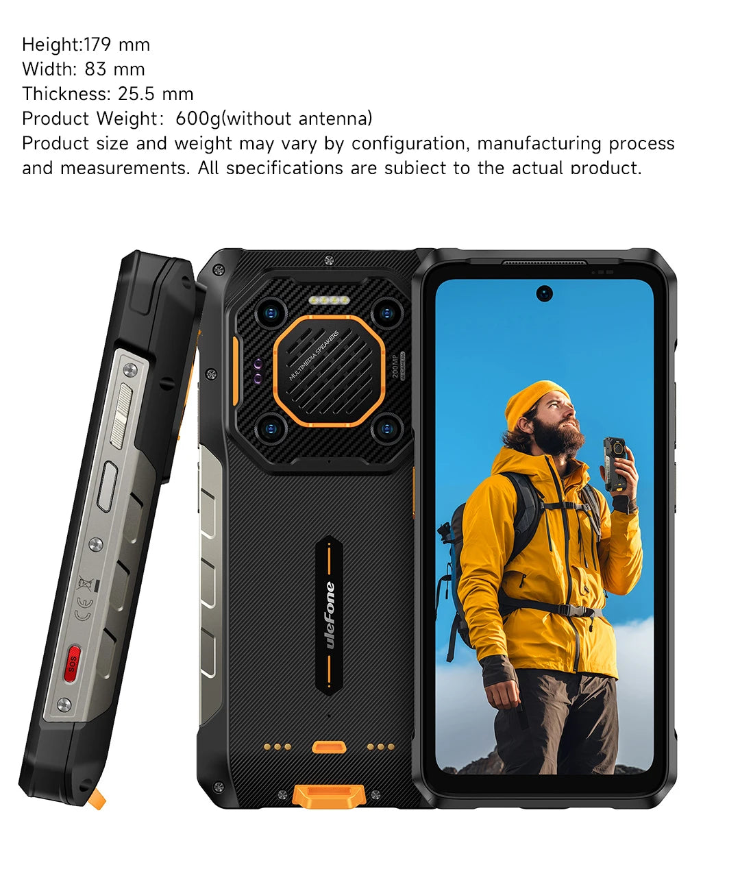 Ulefone Armor 26 Ultra 5G Rugged Waterproof Smartphone - 120W Fast Charging, 15600mAh, 200MP+64MP, 24GB+512GB, NFC