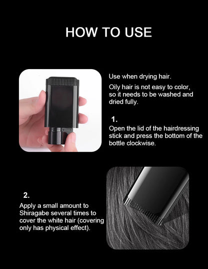 3-Color Hair Dye Stick – Disposable Gray Hair Covering for Roots, No Color Loss