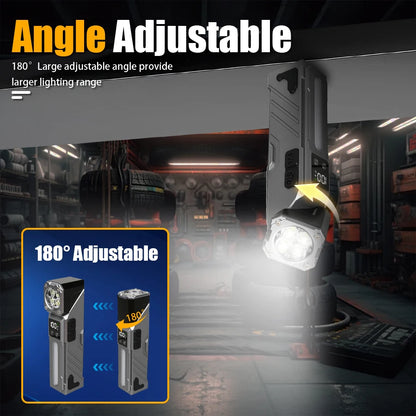 High-Power LED EDC Flashlight – Rechargeable Pocket Torch with RGB, Magnet & Clip for Camping & Fishing