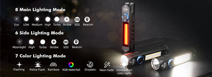 Sofirn IF23 PRO RGB LED Flashlight — 5000lm XHP70B, 21700 Rechargeable Torch with 5V 3A USB-C & Magnetic Base