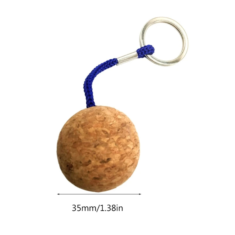 Buoyant Floating Keychains – 35mm Cork Ball Keyrings for Boats, Sea, Surfing, Diving & Fishing