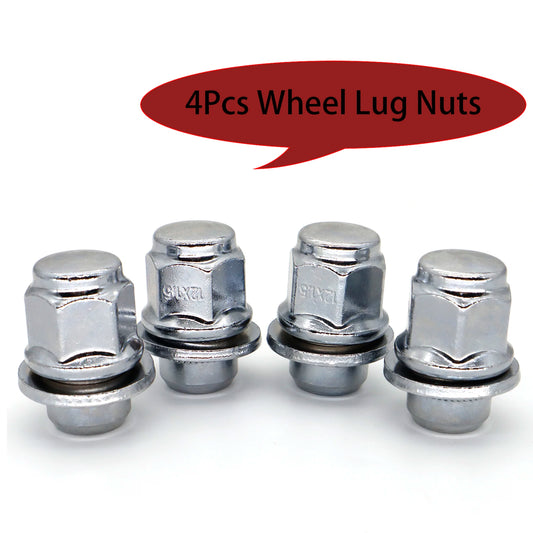 4pcs M12x1.5 Silver Wheel Lug Nuts – Compatible with Toyota 4Runner, Tacoma, Camry, RAV4, Prius, C-HR & Lexus ES350 IS300
