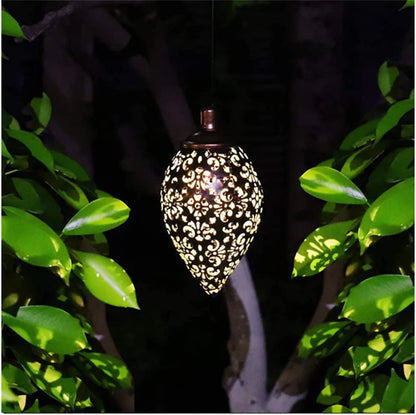 Outdoor Water Drop Solar Projection Light - Waterproof, Hollowed-Out Design for Garden, Patio, Stairs, Fence, and Balcony Lighting