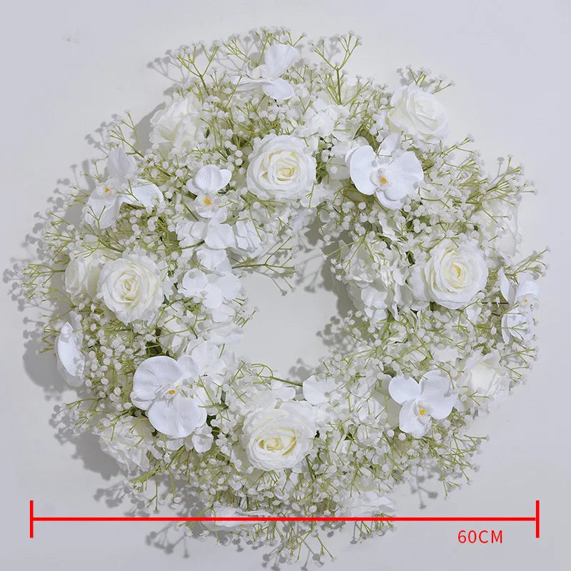 60cm Artificial Flower Wreath – Wedding Table Centerpiece & Backdrop Decoration