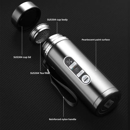 800ML-1L Stainless Steel Thermos Bottle - LED Temperature Display, SUS304 Tea Water Bottle, Vacuum Flask, Portable Cup