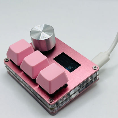 O3C SayoDevice OSU O3C Rapid Trigger Hall Switches – Magnetic Pink Keyboard Switches with Knob, Screen Copy & Paste Shortcut