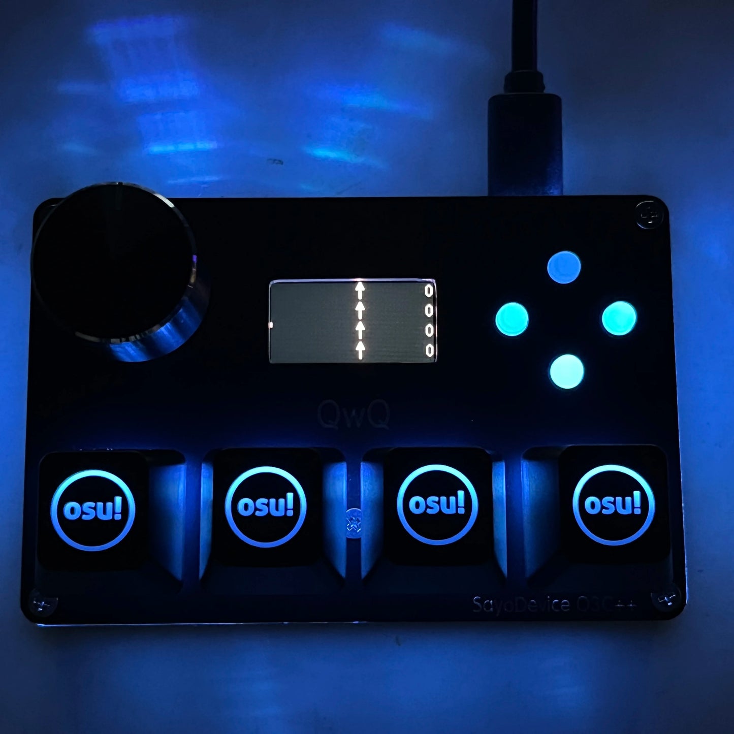 SayoDevice O3C++ OSU Keyboard | 4+4 Keys with OUTEMU Magnetic Pink Switches, Rapid Trigger, Knob & Screen, Copy Shortcut