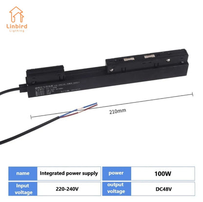 LED Magnetic Track Light Grille, Modern Embedded Flexible Linear Flood Lamp, DC48V Ceiling Spotlight for Indoor Living