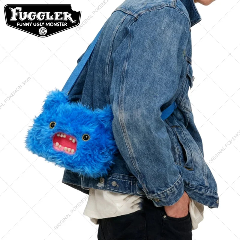 Original Fuggler Ugly Teeth Monster Plush Crossbody Bag – Kawaii Screech Mr. Buttons Shoulder Doll Gift