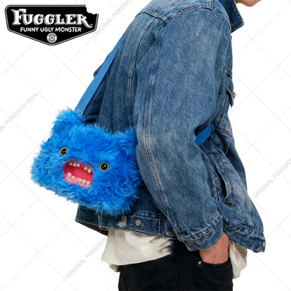 Original Fuggler Ugly Teeth Monster Plush Crossbody Bag – Kawaii Screech Mr. Buttons Shoulder Doll Gift