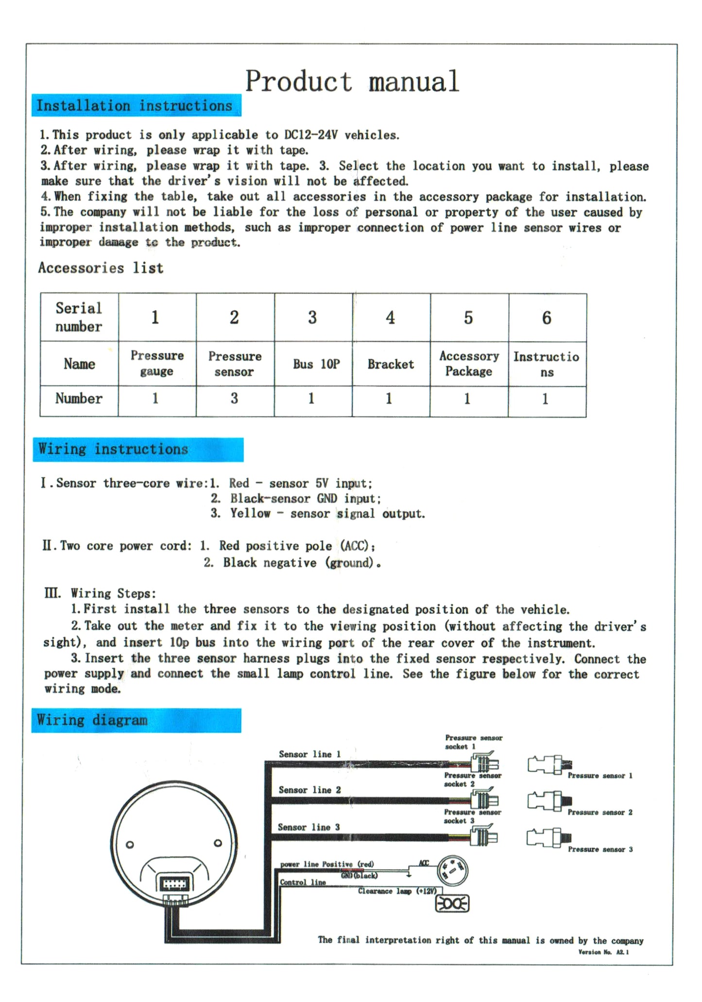 Triple Dual Display Air Pressure Gauge – LED Digital Suspension Gauge 0-220 PSI with 1/8 NPT Sensors for Car