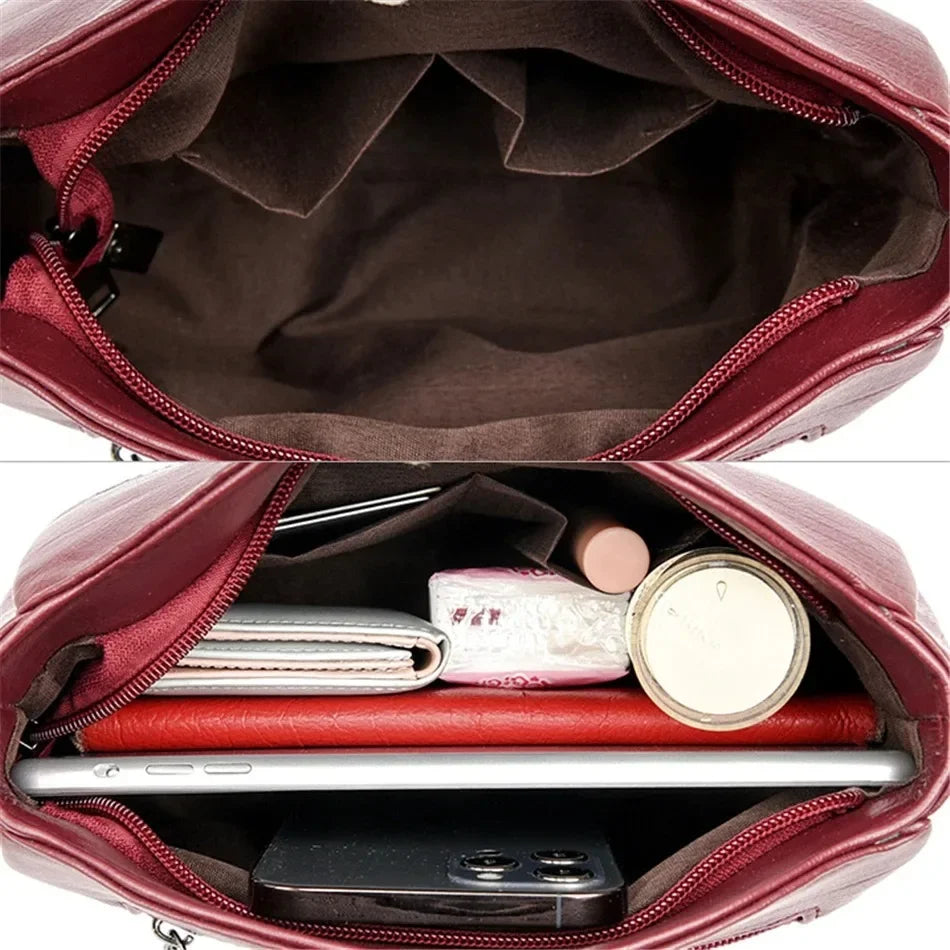 Luxury Women’s Leather Handbag – Large Capacity Shoulder & Crossbody Designer Bag