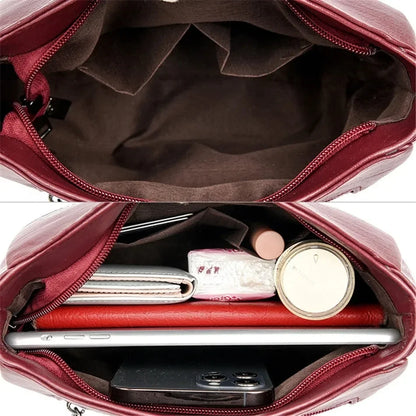 Luxury Women’s Leather Handbag – Large Capacity Shoulder & Crossbody Designer Bag