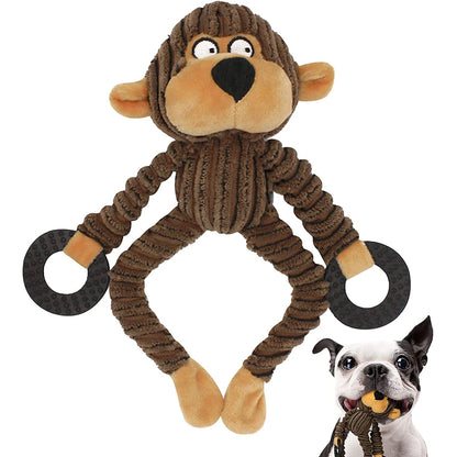 Squeaky Puppy Chew Toys – Plush Interactive Monkey Toy for Teething & Training Small Dogs