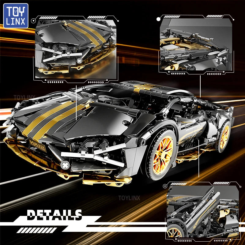 ToylinX 1:14 Supercar Building Block Toy – Optional Power Group, Technology Design for Adults & Kids, Christmas Gift with Box