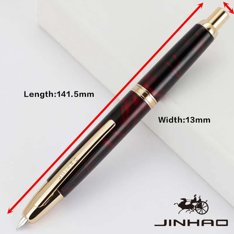 JINHAO Metal Fountain Pen – 10 Brand New Retractable Fine Nibs with Ink Converter