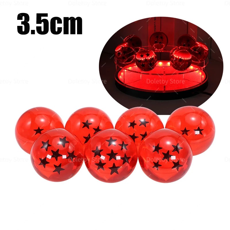 Dragon Ball Z 1:1 7-Star Crystal Balls Set — Orange & Blue Shenron Dragon PVC Figures, Complete Collectible Set