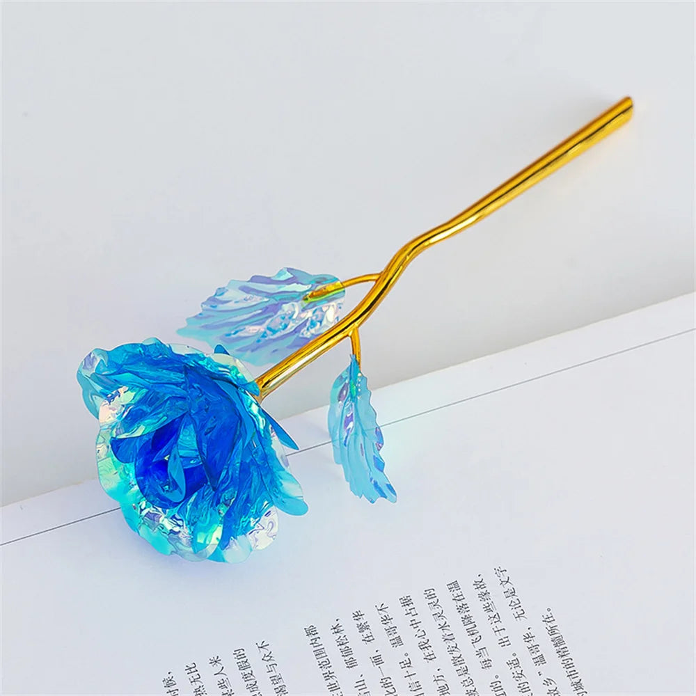 18cm 24K Golden Rose Flower – Artificial Foil Roses for Valentine’s Day, Wedding, Party Decoration & Holiday Gift