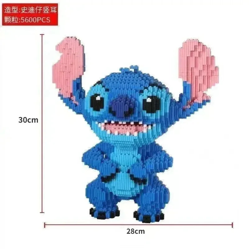 Kawaii Disney Stitch Building Block Toy – Giant Assembly Statue for Kids Birthday Gift & Desk Decoration