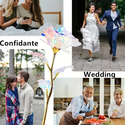 10PCS 24K Foil Plated Rose Gold Roses – Valentine’s Day, Wedding & Forever Love Decorative Gift