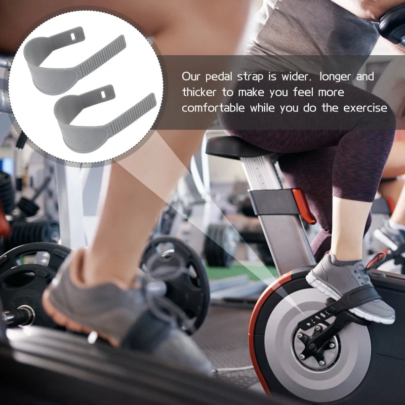 Adjustable Spinning Bike Pedal Straps – Zipper Toe Pedals, Footrest Clips for Exercise & Cycling Gym Foot Support
