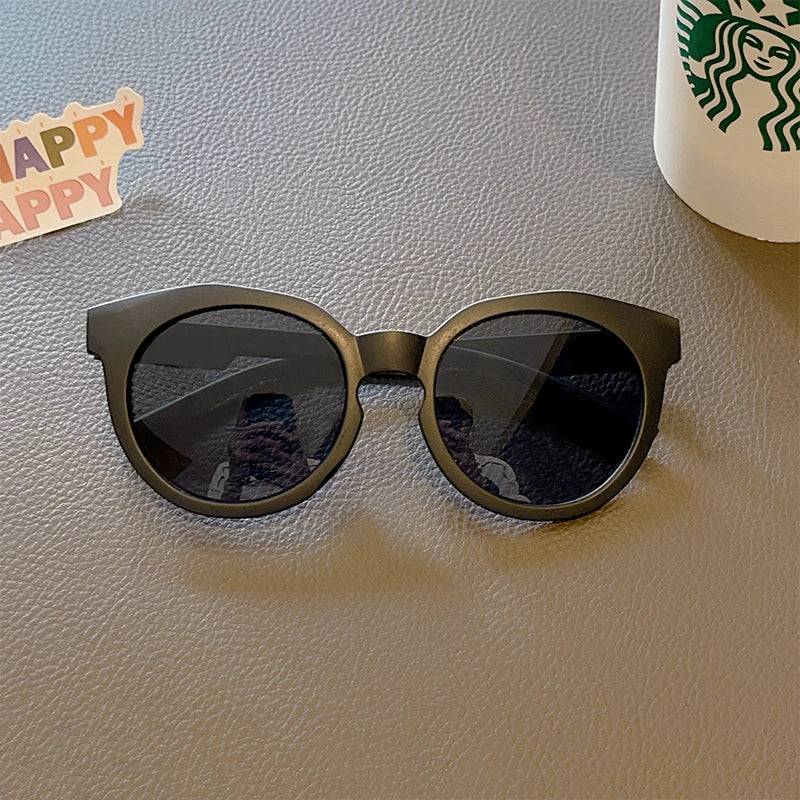 2023 Kids Checker Panel Round Sunglasses – Cute UV400 Sun Protection for Baby Girls & Children Outdoor Wear