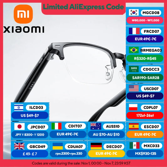 XIAOMI MIJIA Smart Audio Glasses Joyful Edition — Bluetooth 5.2, Detachable Headset, Long Standby, 2h Fast Charge, Anti-Leakage Sound