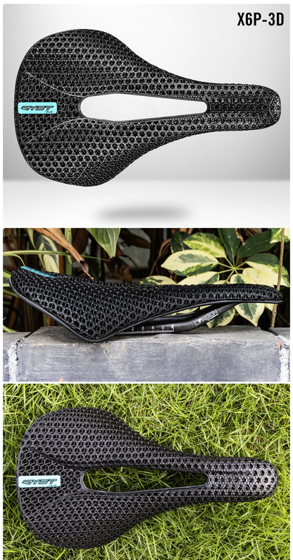 RYET 3D Printed Carbon Bike Saddle — 140/142mm Super Light EVA Road & MTB Racing Seat Cushion
