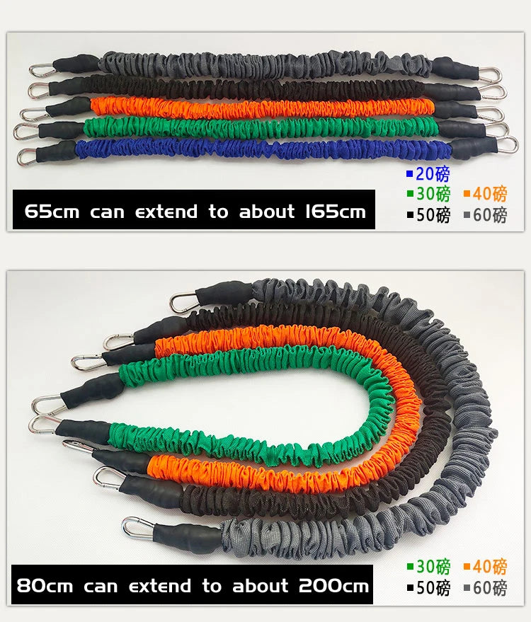 Thickened Latex Resistance Bands — 30/42/65/80cm Pull Rope for Gym, Fitness Training & Taekwondo (Customizable)