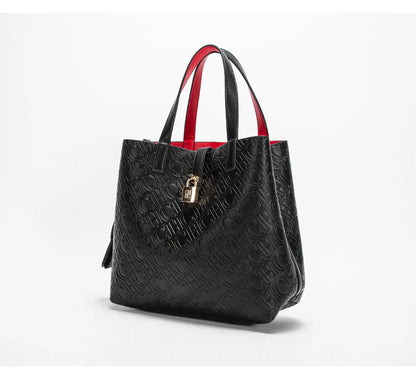 CH Fashion Women’s Shoulder Bag – Large Capacity Casual PU Leather Handbag with Embossed Letters