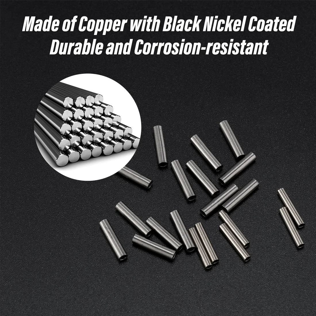 50-200pcs Brass Fishing Wire Tubes – Single & Double Barrel Crimp Sleeves, Line Connectors & Fishing Accessories