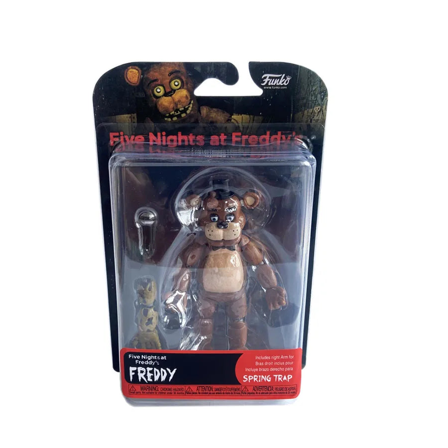 14CM FNAF Action Figures — Movable Nightmare Freddy, Bonnie, Foxy, Chica PVC Collectible Toys with Blacklight Effect
