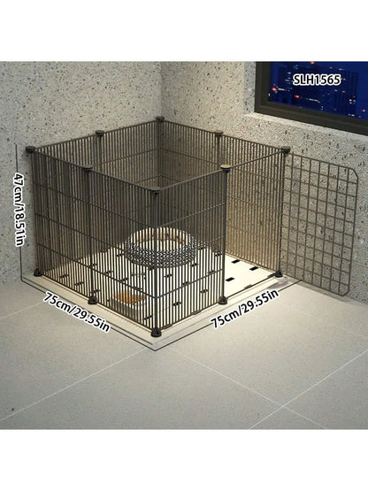 Indoor Pet Enclosure — No Assembly Teddy Fence with Tight Mesh, Escape-Proof Small Dog & Puppy Cage