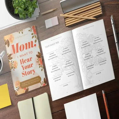 " Mom, I Want to Hear Your Story " Leather Memory Book – A Father’s Guided Journal for Sharing Life Stories