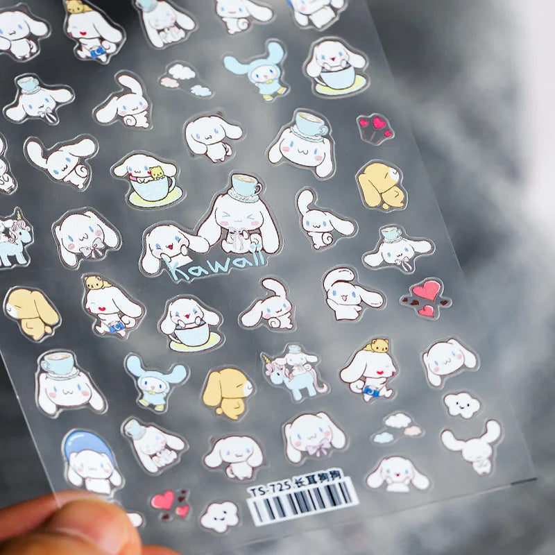 Cute Snoopy 5D Nail Stickers – Cartoon Anime Nail Art Decoration